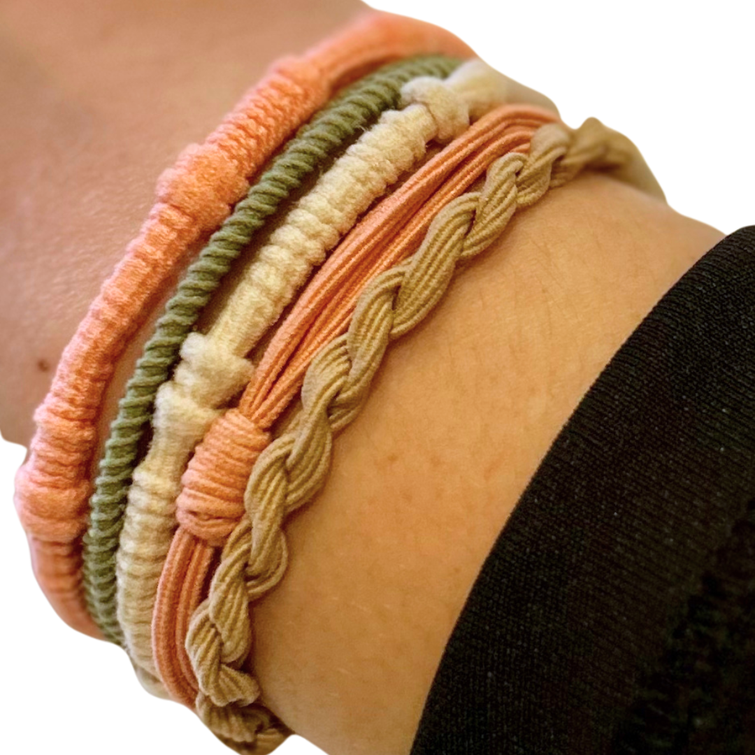 Loop hair ties to make a bracelet? : r/knots